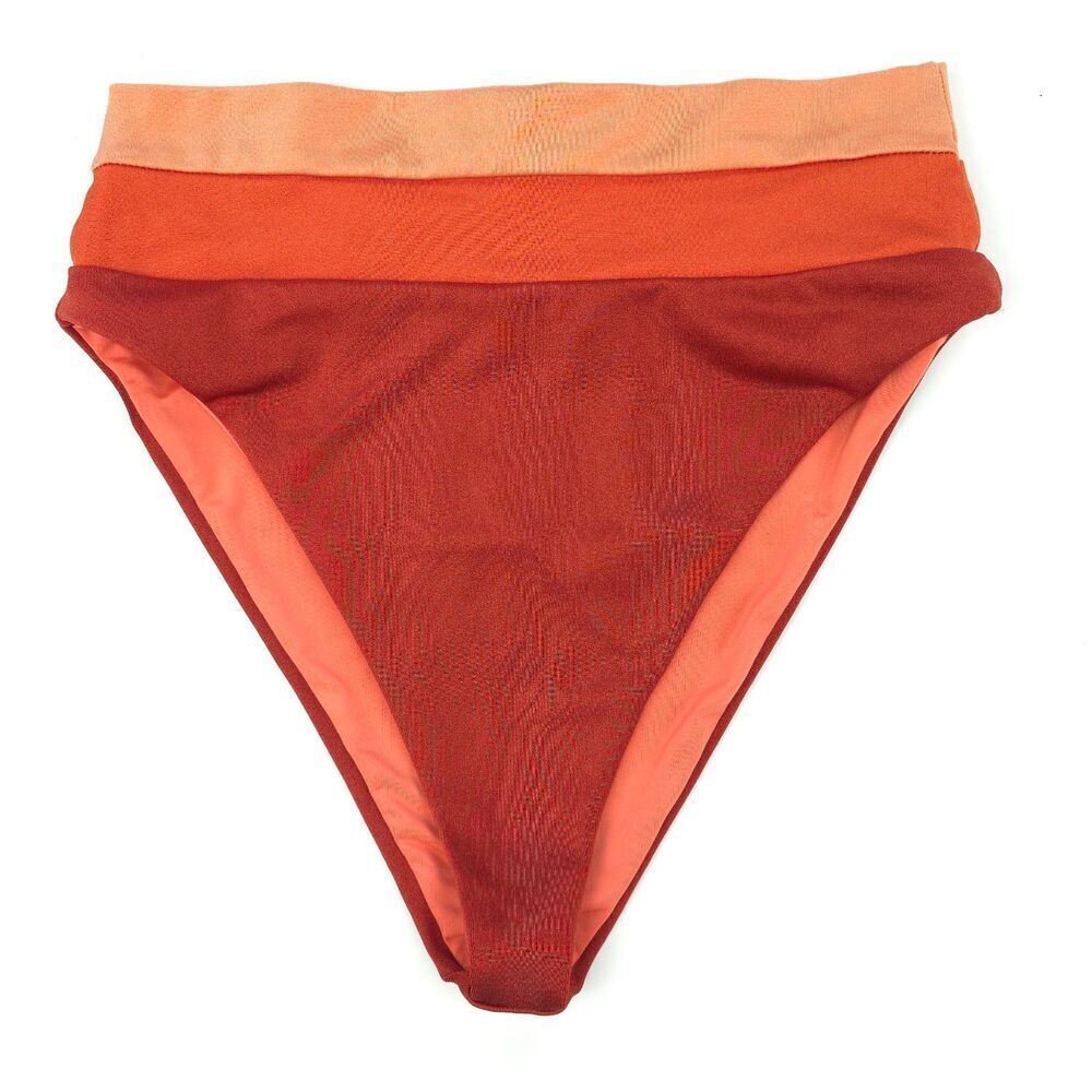 NEW Beach Riot Heidi High Waisted Bottoms Desert Clay Colorblock 70s Beachy Boho